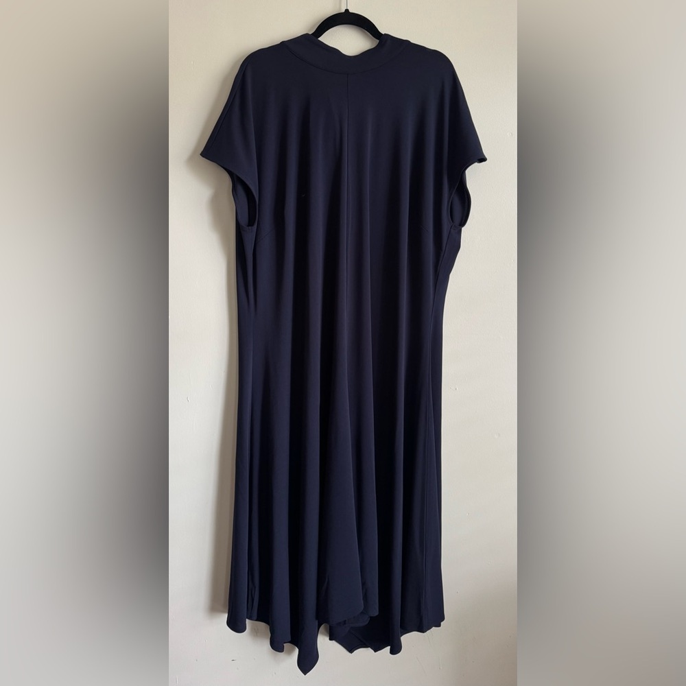 New Universal Standard Crepe Tie Back Dress in Navy Blue Size 22/24 Large 3X